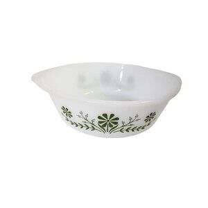 Vintage 1970s Glasbake Jeanette Primrose Dream green casserole dish.